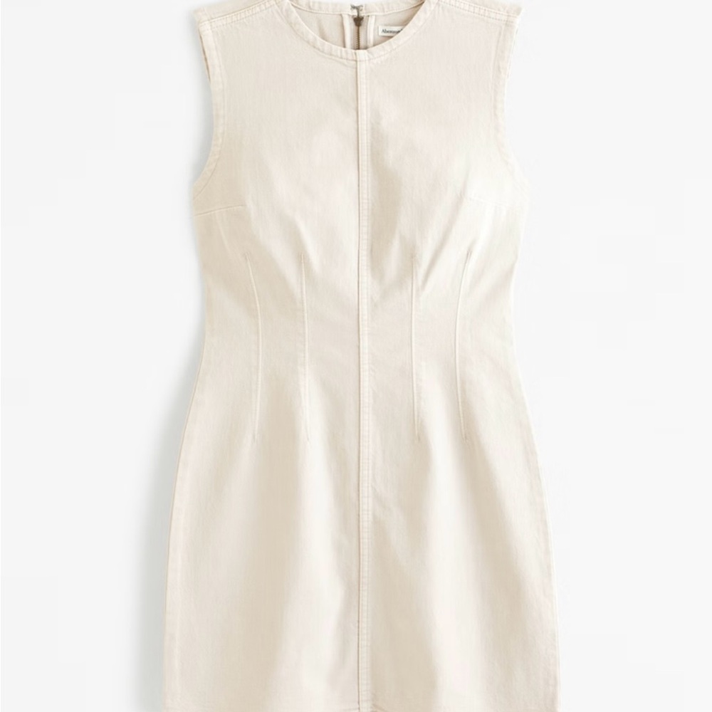 Elegant Cream Sleeveless Dress